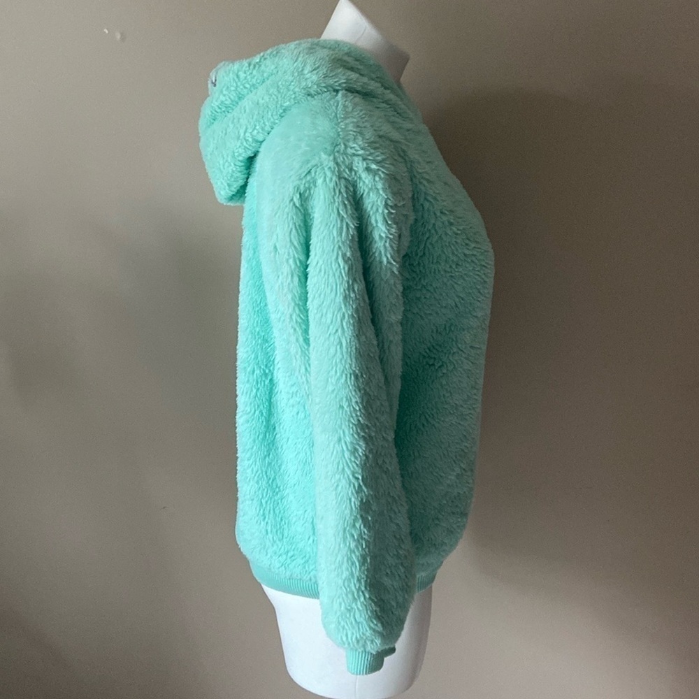 Betsey Johnson Dream Mint Green Pullover Plush Rainbow Hoodie Size Large - Picture 2 of 6
